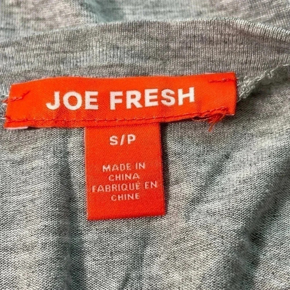 Joe Fresh Size S White Gray Sheer Rayon Top Long Sleeve Blouse T-Shirt Soft FLAW - Picture 3 of 9